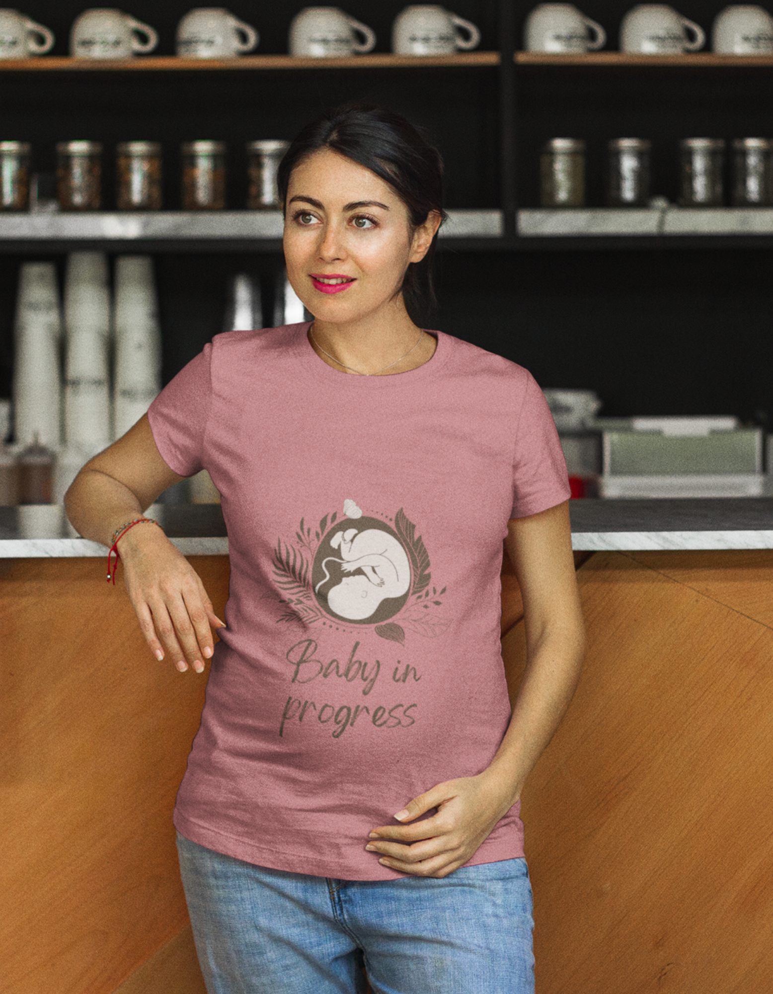 Make a fashion statement during your pregnancy journey with Womanitee's Baby in Progress Pregnancy T-Shirt. Express your unique style while celebrating the joy of motherhood. Shop online now!