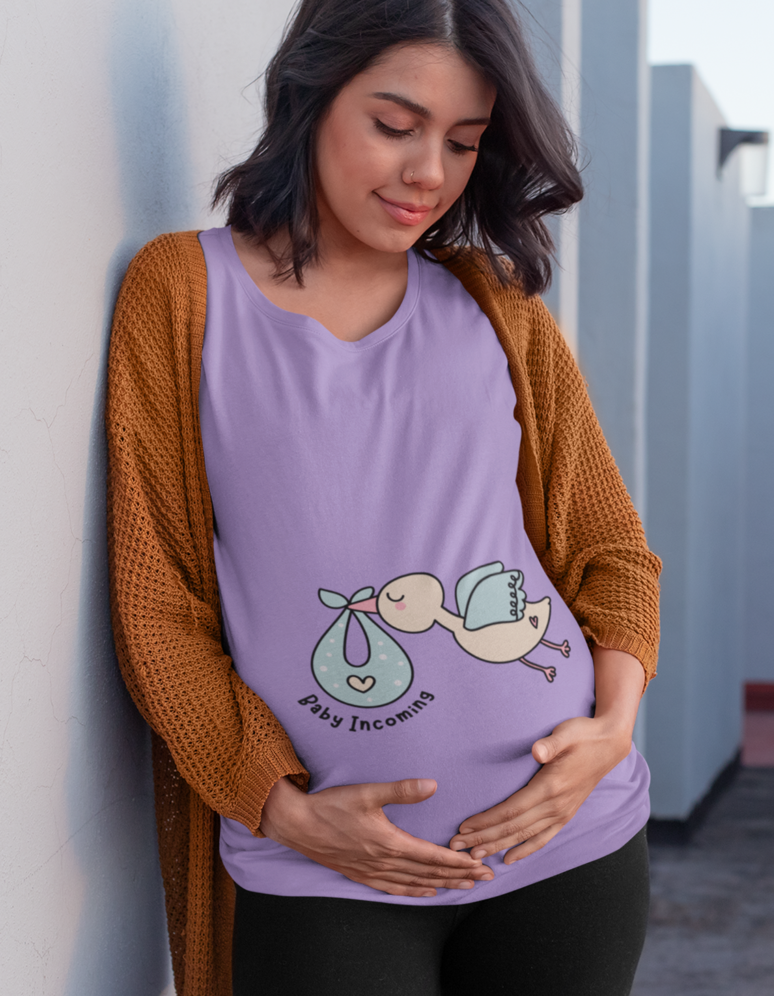 Discover a wide range of stylish women's pregnancy t-shirts online in India at Womanitee. Prepare for your baby's arrival with our adorable and comfortable Baby Incoming Pregnancy T-Shirt. Shop now and enjoy a seamless shopping experience!