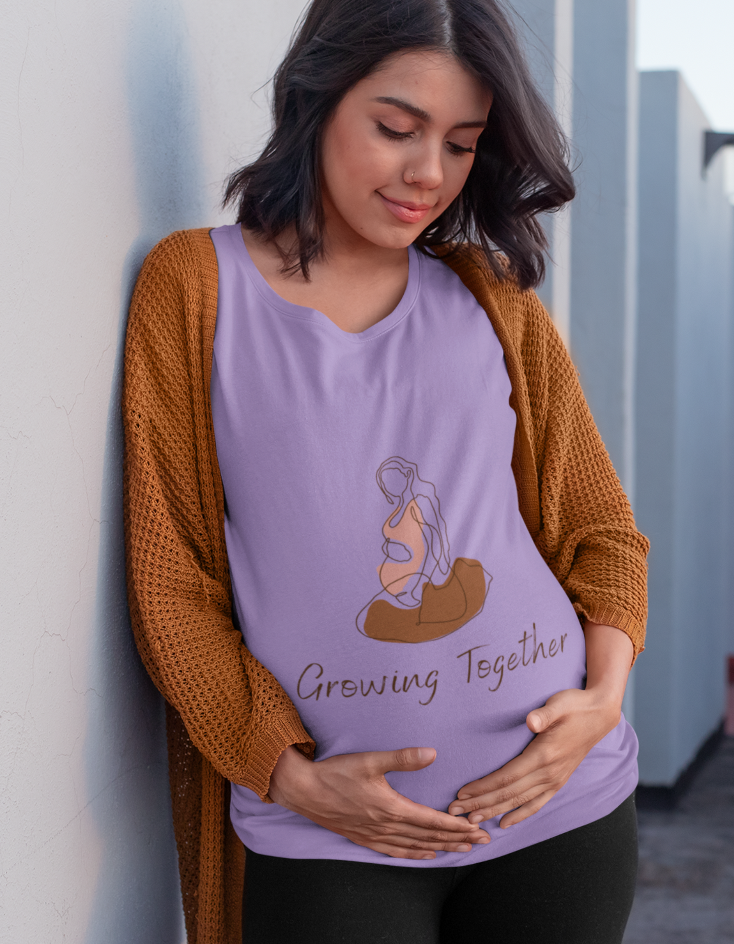 Celebrate the miracle of motherhood with our oversized pregnancy t-shirt. Featuring a stylish abstract illustration, it's the perfect way to showcase your love for your growing baby. Shop now at Womanitee, the top destination for women's t-shirts online in India.