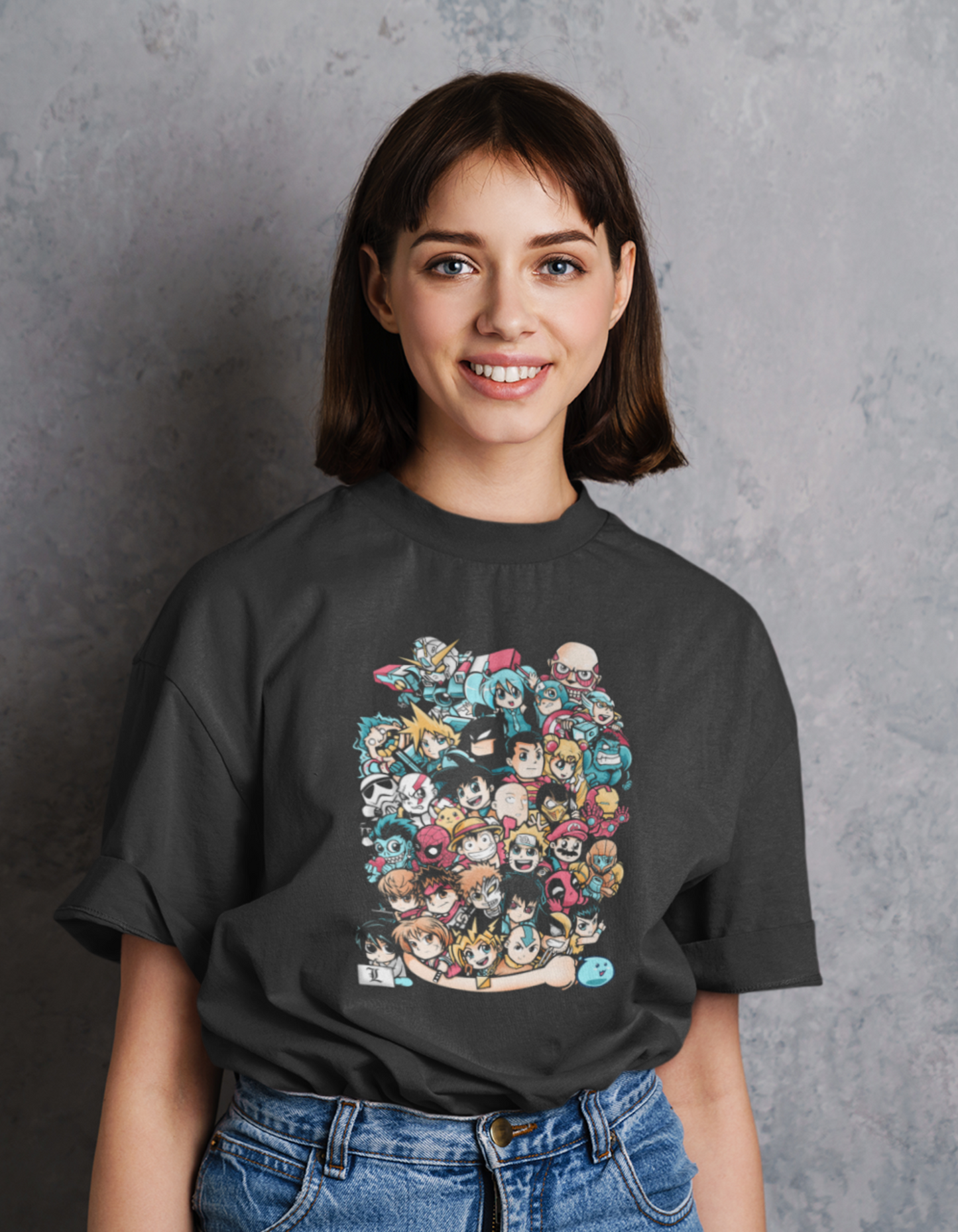 Revisit the magic of your childhood with our black oversized t-shirt, "Childhood Memories," showcasing a captivating collage of all your favorite cartoons. Made with comfort in mind, this tee is perfect for reliving your cherished memories.