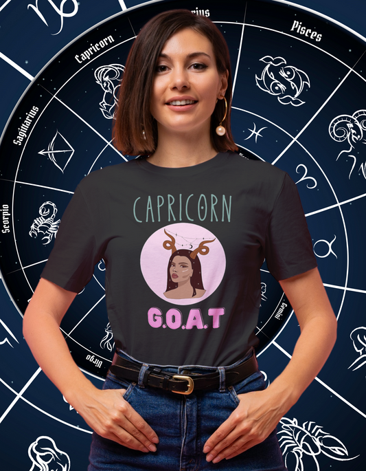 Capricorn- G.O.A.T- Women's Black Tshirt