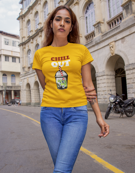 Chill Out! Golden Yellow Women's Graphic T-shirt