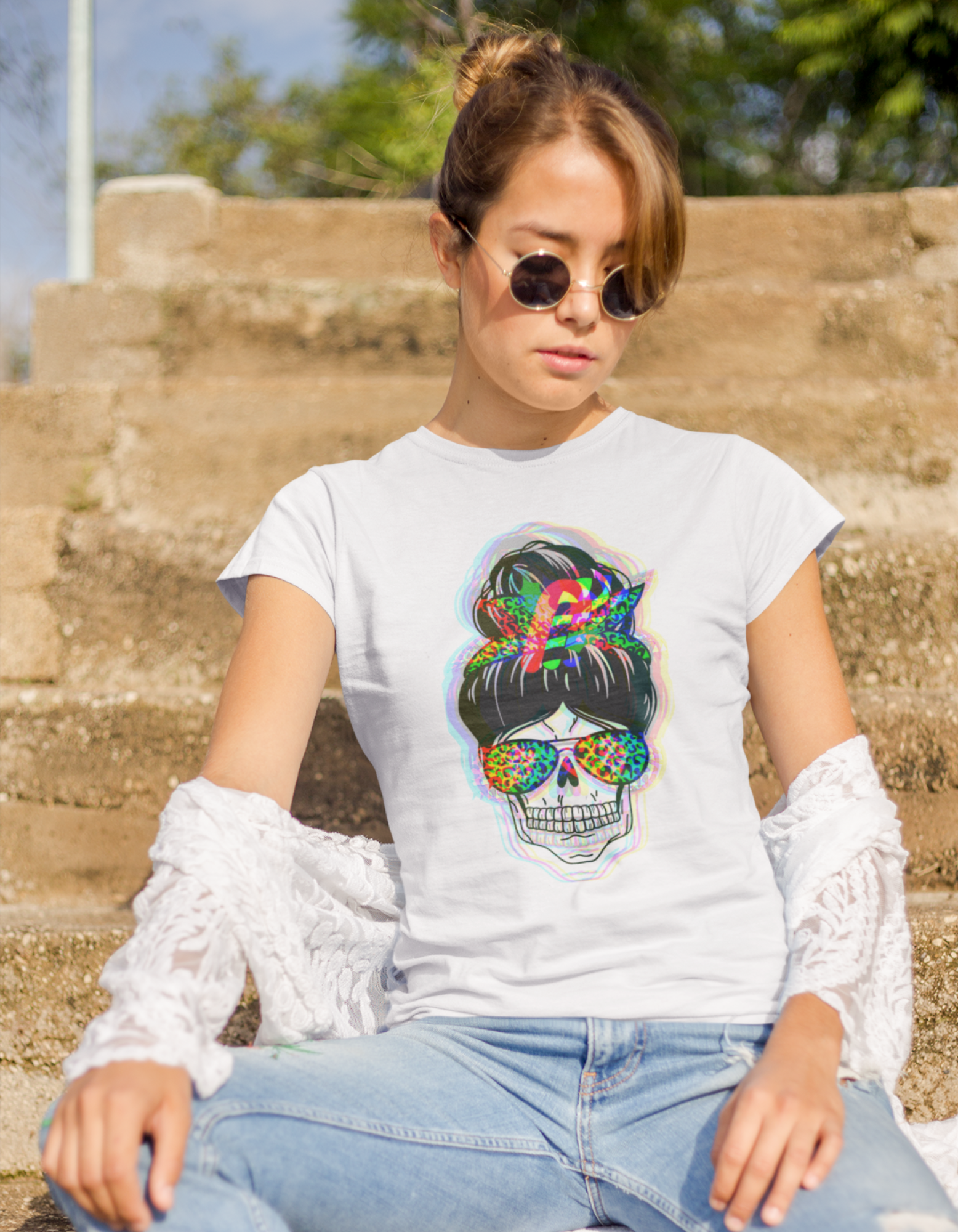 Unleash Your Inner Rebel with Womanitee's Psychedelic T-Shirt for Women