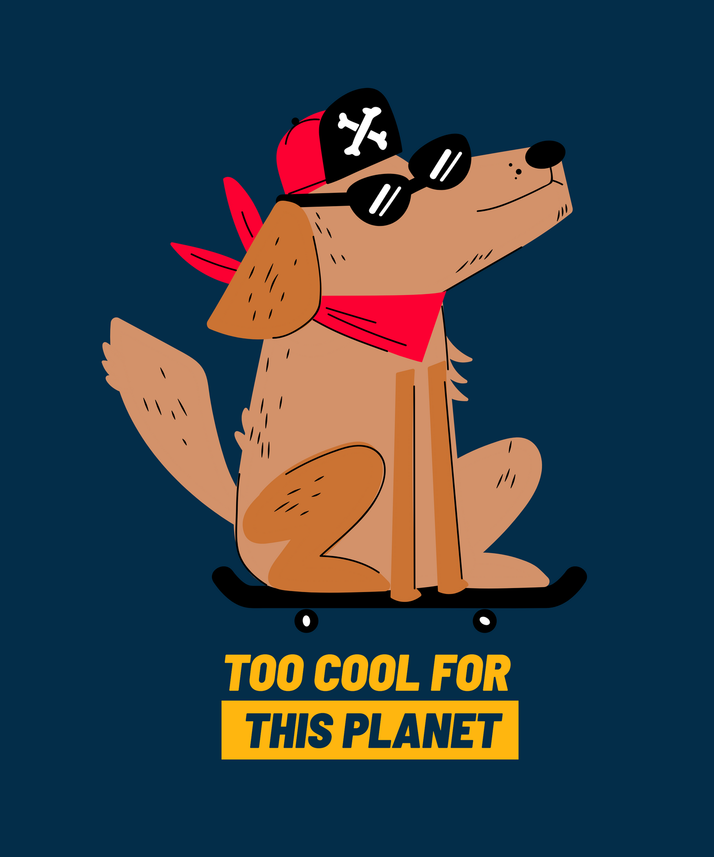 Unleash your stylish side with our navy blue oversized t-shirt showcasing an adorable illustration of a cool dog wearing a cap and sunglasses. Order now from Womanitee and add a touch of canine swag to your wardrobe!