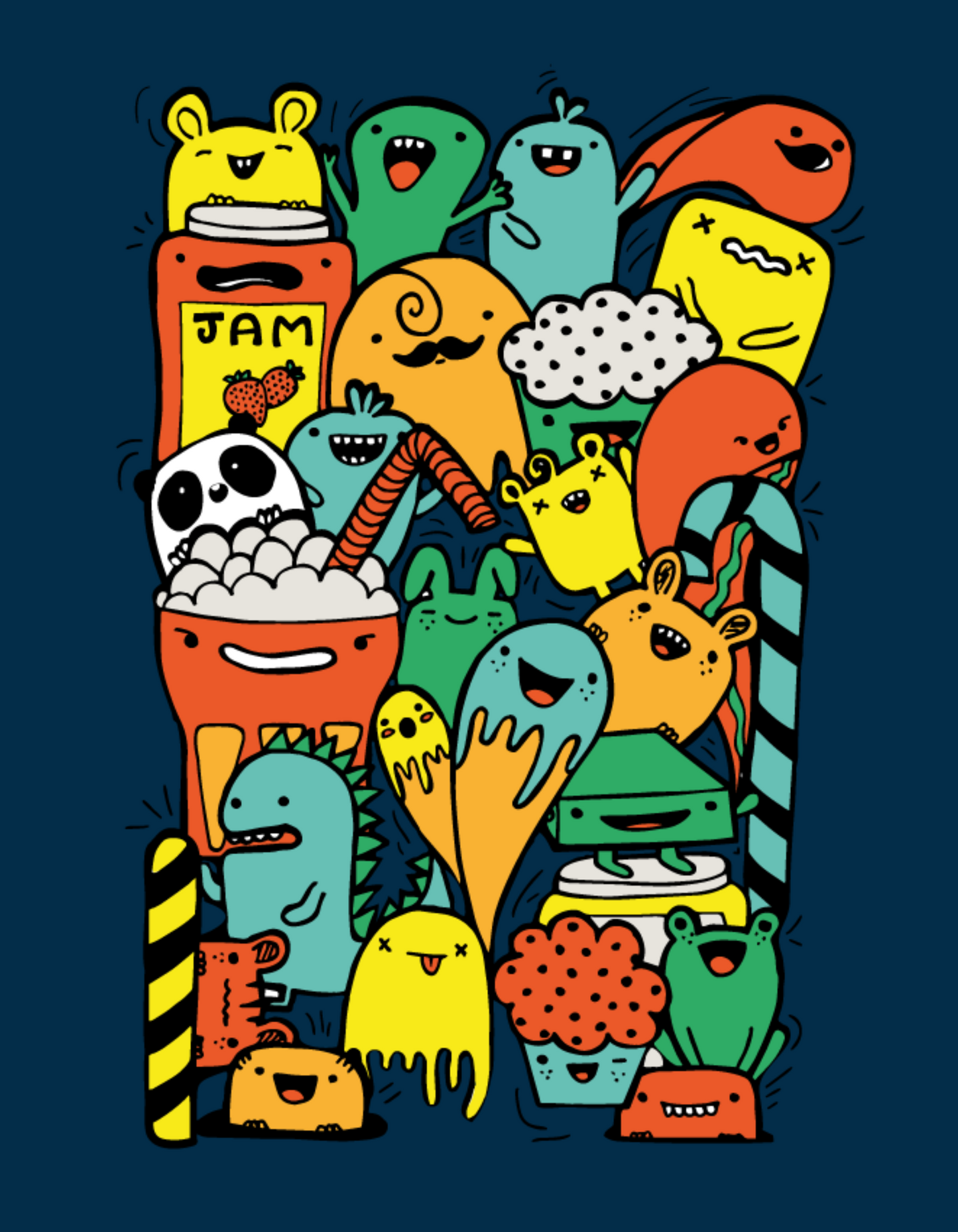 Embrace your love for food and creativity with our navy blue oversized t-shirt featuring arty and colorful food doodles. Explore the delightful world of Womanitee, the top destination for women's graphic tees online in India.