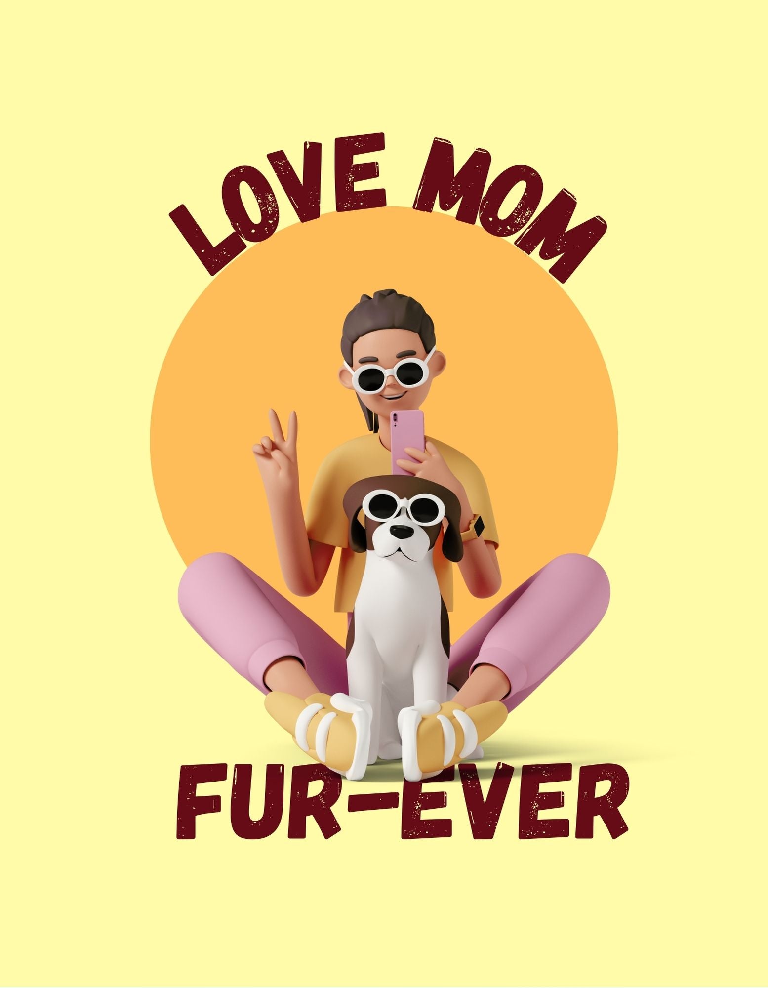 Unleash your love for your furry companion with the Love Mom Fur-ever Women's Crop Top from Womanitee. This butter yellow crop top features an adorable illustration and a heartwarming message that captures the bond between pet moms and their beloved pets. Shop now and wear your affection!