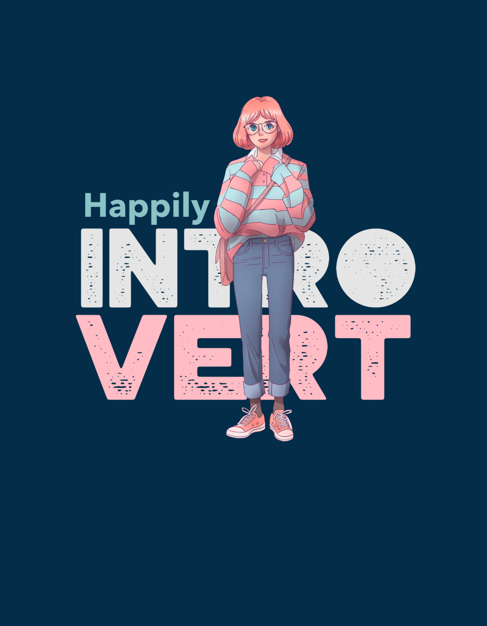 Embody the beauty of introversion with our navy blue oversized t-shirt featuring a thoughtfully designed back print saying "Happily Introvert." Discover Womanitee, the top destination for women's graphic tees online in India, and express your quiet confidence through your fashion choices.