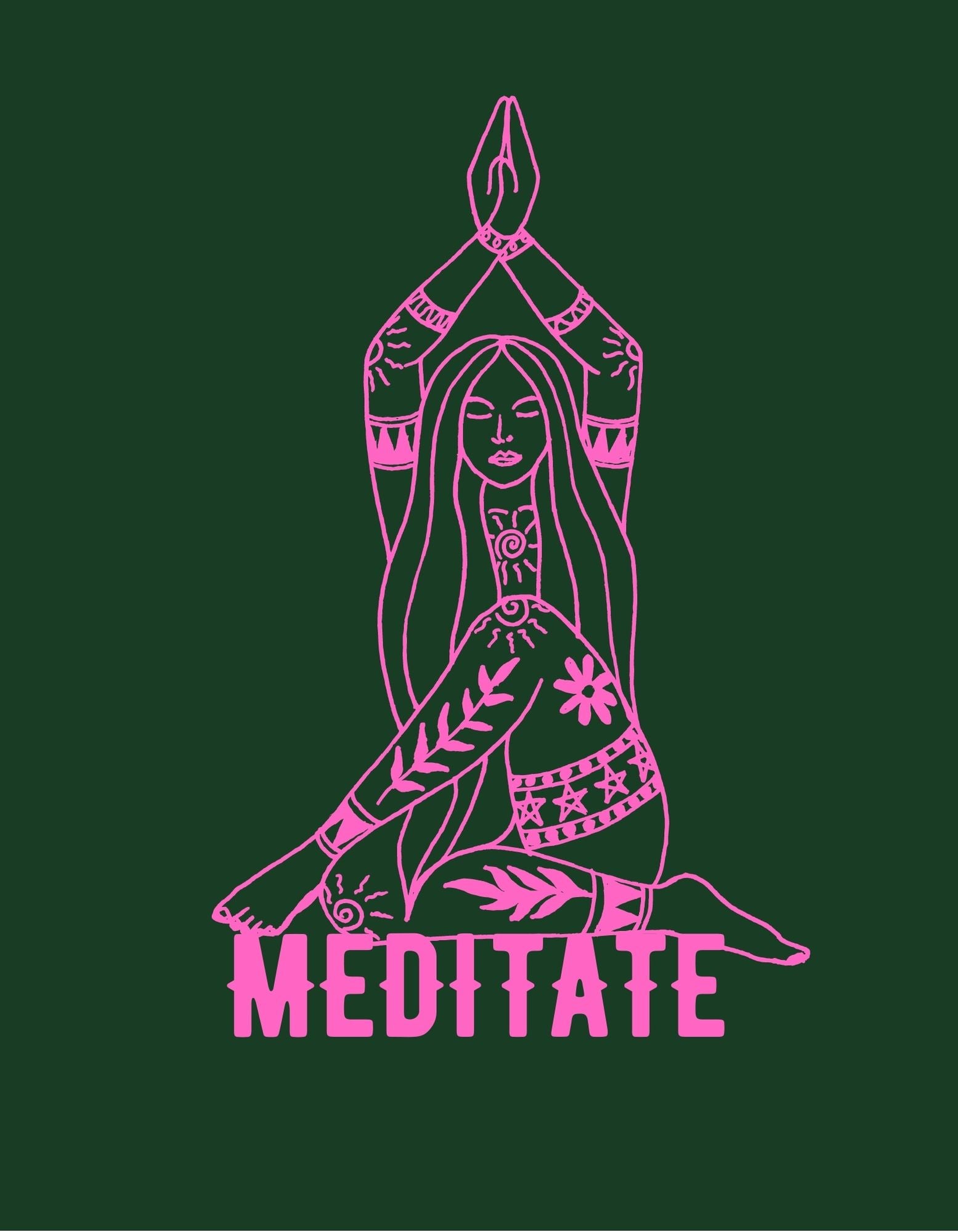 Embrace your inner strength and empower your soul with the Womanitee Women's Meditate Crop Top. The meditating woman illustration on this olive green crop top symbolizes resilience and self-reflection. Shop now and radiate confidence!