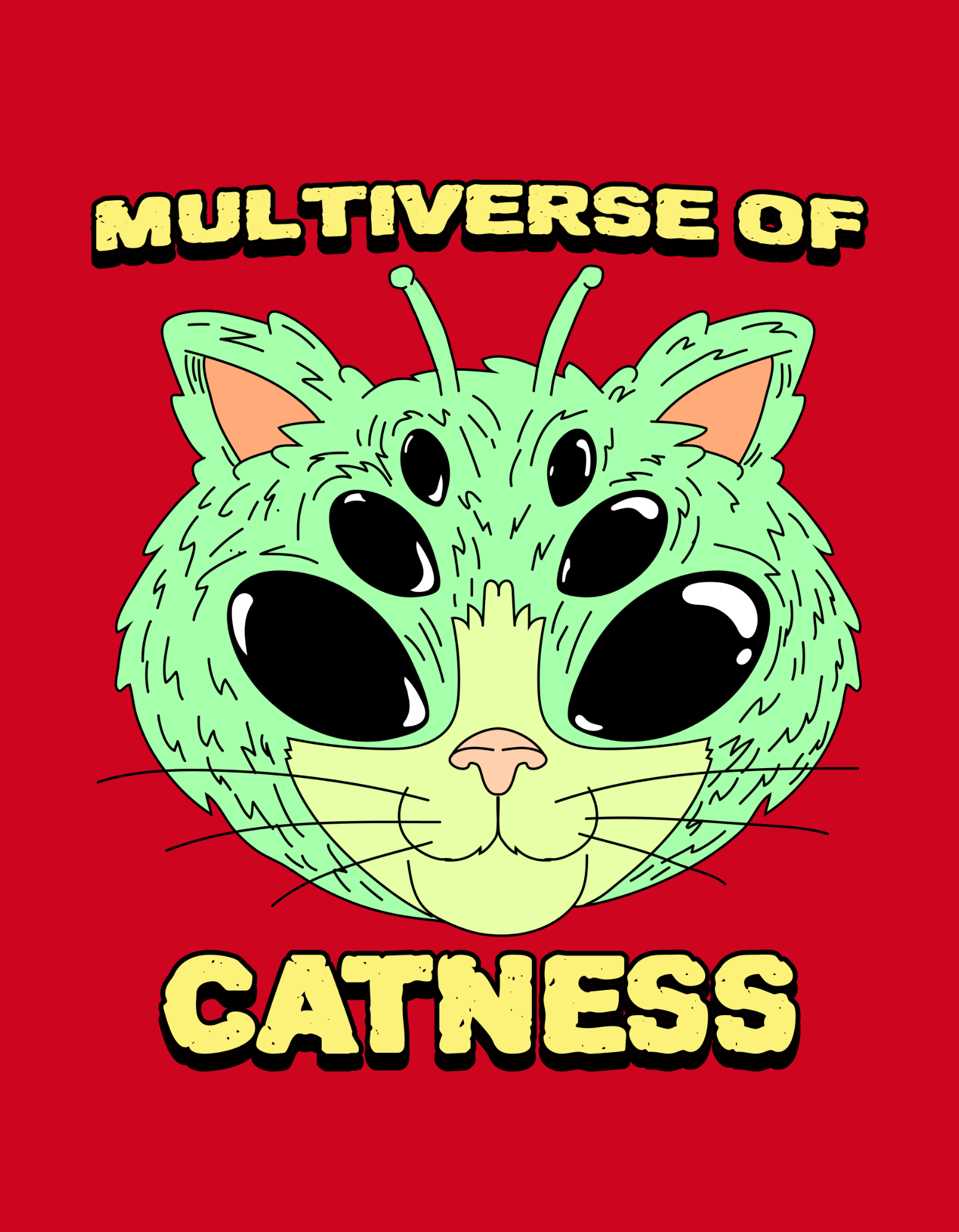 Unleash your inner cat lover with Womanitee's Alien Cat Women's T-Shirt. Embrace the Multiverse of Catness in style. Shop now for the most paw-some graphic tee online!