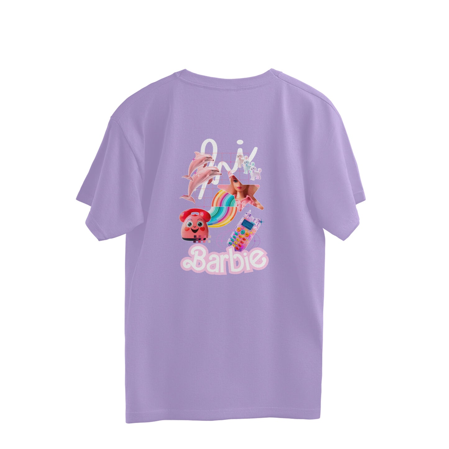 Step into a fashion fairytale with our Iris Lavender Oversized T-Shirt, inspired by Barbie 2023. Shop online at Womanitee for trendy women's graphic t-shirts and let the Barbie magic ignite your imagination.