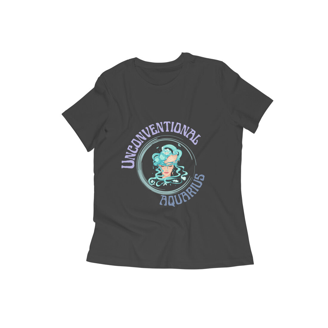 Unconventional Aquarious- Women's Black T-shirt