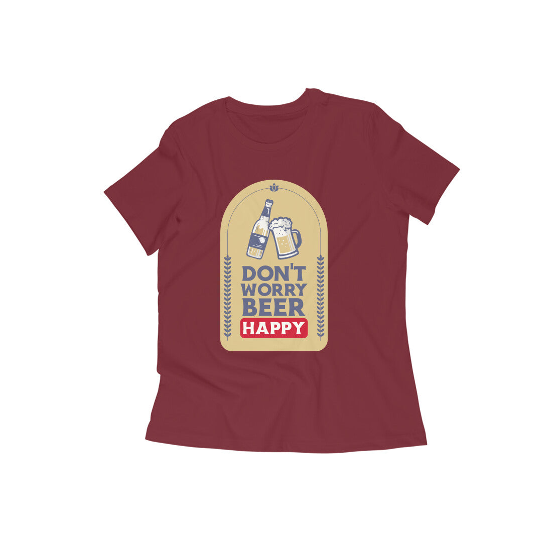 Beer Lover Women's Tshirt by Womanitee| Maroon