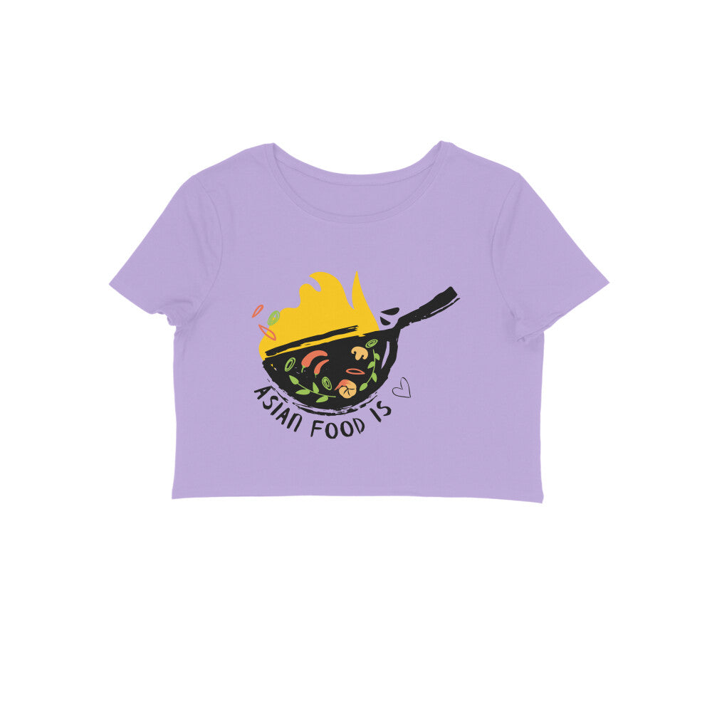 Make a statement with our Women's Crop Top, showcasing a captivating design of Asian food and the message 'Asian Food is Love.' Whether you're a foodie, chef, or culinary enthusiast, this trendy shirt lets you wear your passion on your sleeve. Shop now at Womanitee!