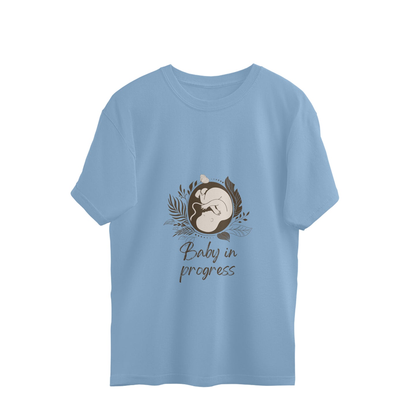 Celebrate the beauty of motherhood with Womanitee's Baby in Progress Pregnancy T-Shirt. Stay comfortable, cute, and funny throughout your pregnancy. Shop online for women's graphic t-shirts in India!