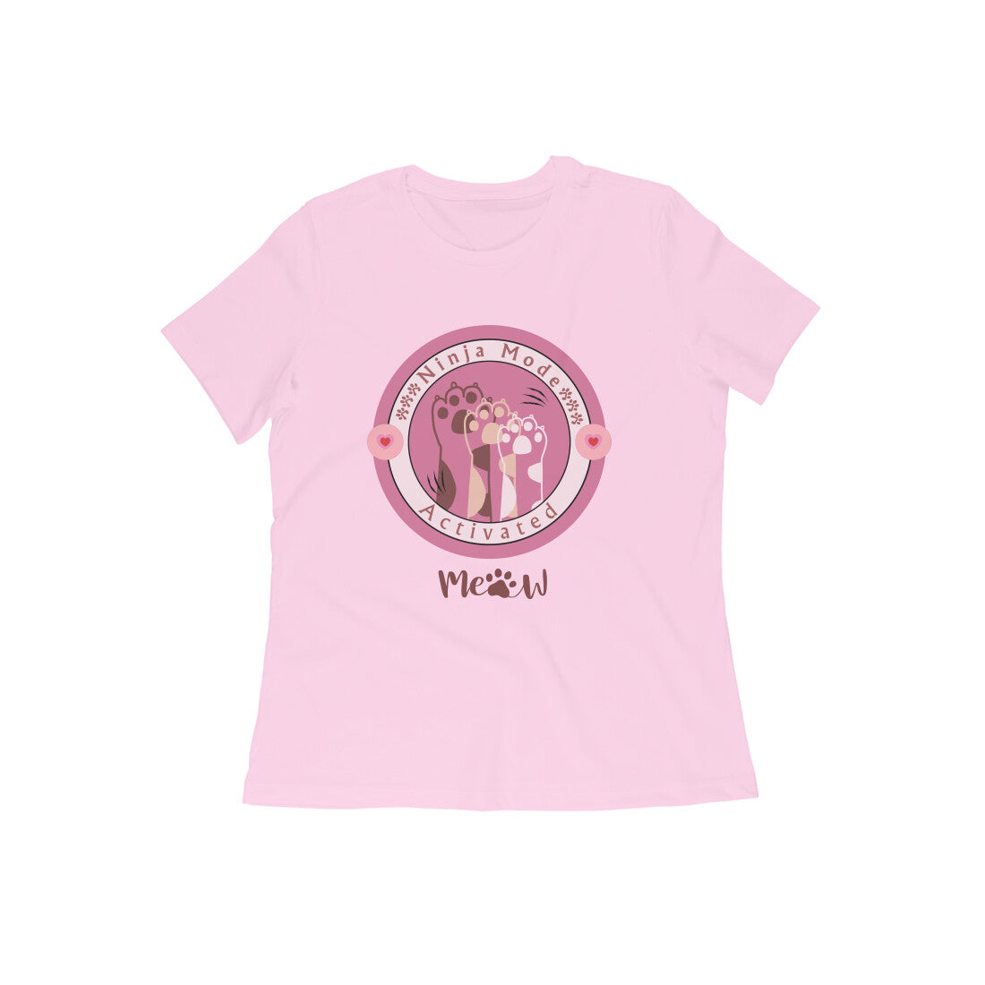 Make a playful statement with our Baby Pink Cat Paw Tee. Activate your ninja mode with humor and style. Explore this unique tee at Womanitee.