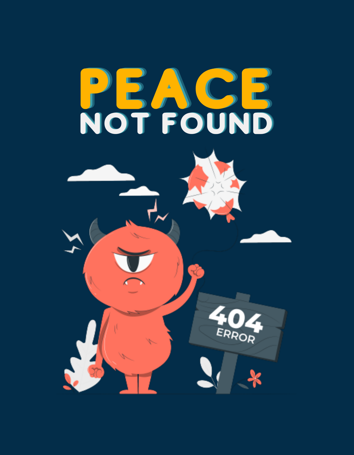 Embrace your unique style with our navy blue t-shirt featuring a delightful alien holding the 404 board and the eye-catching message "Peace Not Found." Order now from Womanitee!