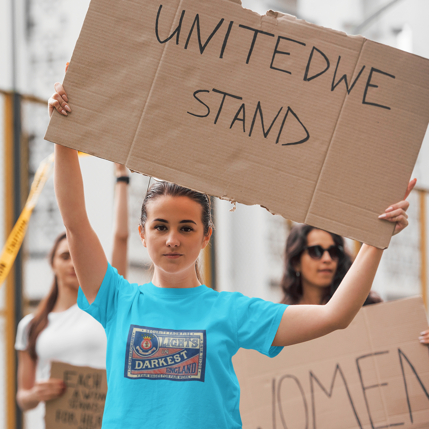 Light the way towards equality with our Salvation Army Matches Sky Blue T-Shirt. This powerful design commemorates the courageous women of the Matchwomen's Strike of 1888. Make a bold statement for women's empowerment and show your support. Shop now and be part of history!